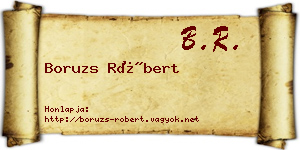 Boruzs Róbert névjegykártya