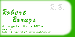 robert boruzs business card